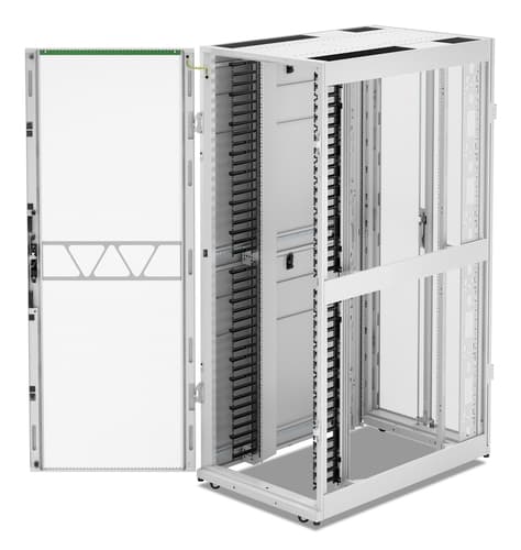 APC NetShelter SX - Rack cabinet - 1991H x 750W x 1200D mm, with sides - floor-standing - white - 42U - 19" - TAA Compliant — view 3