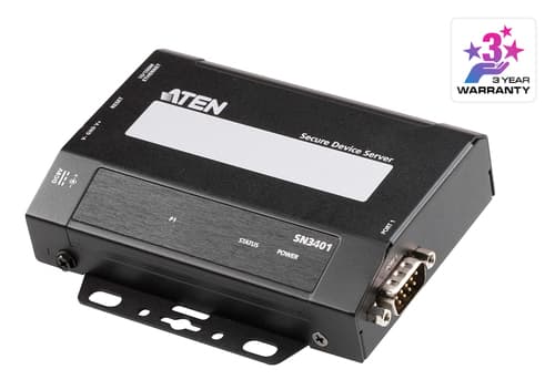 ATEN SN3401 - Device server - 1 ports - 100Mb LAN, RS-232, RS-422, RS-485 - desktop / wall / DIN rail mountable