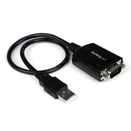 StarTech.com 1 ft USB to RS232 Serial DB9 Adapter Cable with COM Retention - Serial adapter - USB - RS-232 - black