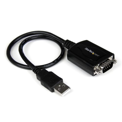 StarTech.com 1 ft USB to RS232 Serial DB9 Adapter Cable with COM Retention - Serial adapter - USB - RS-232 - black