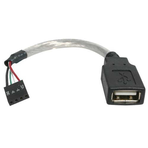StarTech.com 6in USB 2.0 A to USB 4 Pin to Motherboard Header Adapter F/F - USB cable - USB (F) to 4 pin USB 2.0 header (F) - USBMBADAPT - USB cable - USB (F) to 4 pin USB 2.0 header (F) - 15 cm - for P/N: 35FCREAD, 35FCREADBK, 35FCREADREM