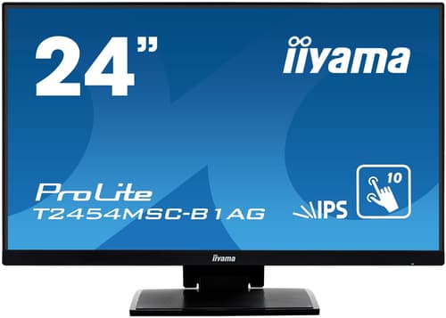 iiyama ProLite T2454MSC-B1AG - LED monitor - 23.8" - touchscreen - 1920 x 1080 Full HD (1080p) @ 60 Hz - IPS - 250 cd/m� - 1000:1 - 5 ms - HDMI, VGA - speakers - matte black