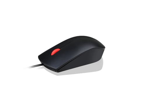 Lenovo Essential - Mouse - right and left-handed - optical - 3 buttons - wired - USB - black