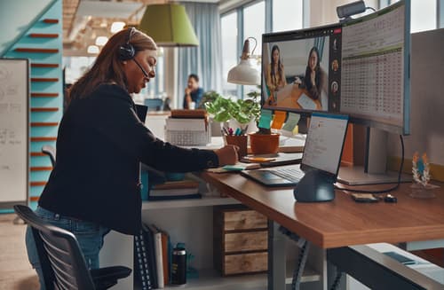 HP E45c G5 - E-Series - LED monitor - curved - 44.5" - 5120 x 1440 Dual Quad HD @ 165 Hz - VA - 400 cd/m� - 3000:1 - 3 ms - HDMI, DisplayPort, USB-C - speakers - black head, black and silver (stand) — view 12