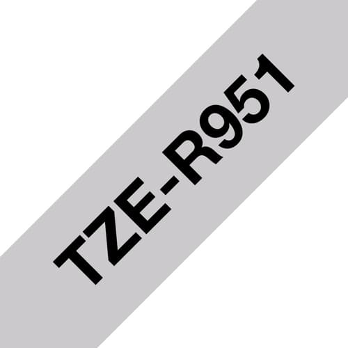 Brother TZe-R951 - Satin - black on silver - Roll (2.4 cm x 4 m) 1 cassette(s) ribbon tape - for Brother PT-D600, P-Touch PT-D800, P900, P950, P-Touch Cube Plus PT-P710