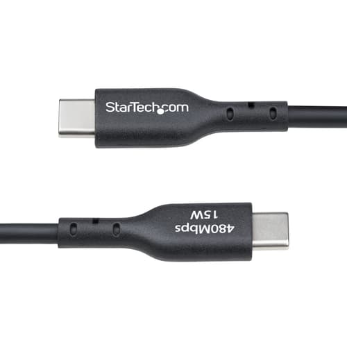 StarTech.com 6in (15cm) USB-A to USB-C Charging Cable, Charger Cord - USB cable - USB (M) to 24 pin USB-C (M) - USB 2.0 - 3 A - 15 cm - charge and sync, USB Fast Charge (15W), passive - black — view 6
