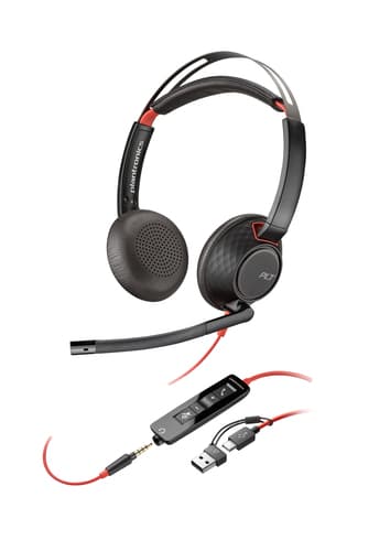 Poly Blackwire 5220 - Headset - on-ear - wired - USB-C, 3.5 mm jack - black - Certified for Skype for Business, Cisco Jabber Certified, Avaya Certified, Certified for Microsoft Teams, Zoom Certified, UC certified, Works With Chromebook Certified — view 11