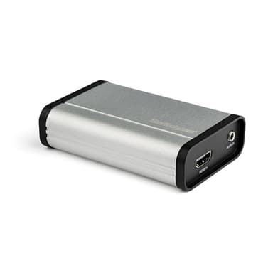 StarTech.com HDMI to USB C Video Capture Device 1080p 60fps, UVC, External USB 3.0 Type-C Capture/Live Streaming, HDMI Audio/Video Recorder Adapter, USB-C/USB-A/Thunderbolt 3 Compatible - HDMI Video Capture (UVCHDCAP) - Video capture adapter - USB 3.0 - silver, black - TAA Compliant