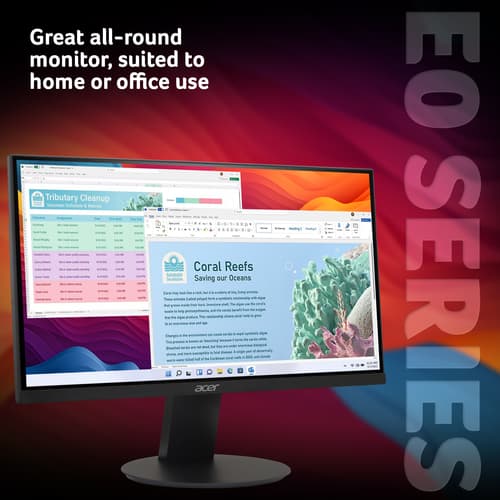 Acer E220Q E3bi - E0 Series - LED monitor - 22" (21.5" viewable) - 1920 x 1080 Full HD (1080p) @ 100 Hz - IPS - 250 cd/m� - 1000:1 - 5 ms - HDMI, VGA - black — view 3