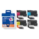 Brother LC521 Value Pack - 4-pack - black, yellow, cyan, magenta - original - hanging box - ink cartridge - for Brother DCP-J1260W, DCP-J1310DW thumbnail 5