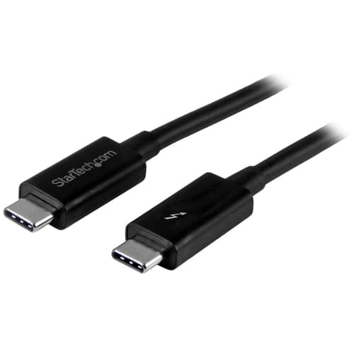 StarTech.com 1m (3.3ft) Thunderbolt 3 Cable, 20Gbps, 100W PD, 4K Video, Thunderbolt-Certified, Compatible w/ TB4/USB 3.2/DisplayPort - Thunderbolt cable - 24 pin USB-C (M) to 24 pin USB-C (M) - Thunderbolt 3 / USB / DisplayPort - 1 m - black - for P/N: CDP2HDUACP, CDP2HDUACPW, PEXUSB321C