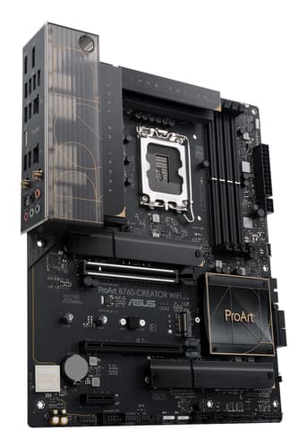 ASUS PROART B760-CREATOR WIFI - Motherboard - ATX - LGA1700 Socket - B760 Chipset - USB-C 3.2 Gen2, USB 3.2 Gen 1, USB-C 3.2 Gen 2x2 - Gigabit LAN, 2.5 Gigabit LAN, Wi-Fi 6, Bluetooth - onboard graphics (CPU required) - HD Audio (8-channel) — view 5