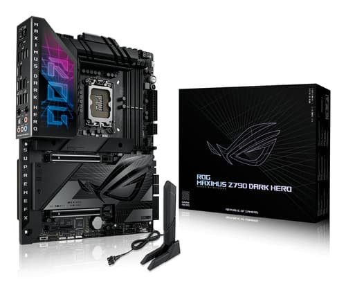 ASUS ROG MAXIMUS Z790 DARK HERO - Motherboard - ATX - LGA1700 Socket - Z790 Chipset - USB 3.2 Gen 1, USB 3.2 Gen 2, USB4, USB-C 3.2 Gen2, USB-C 3.2 Gen 2x2 - 2.5 Gigabit LAN, Wi-Fi, Bluetooth - onboard graphics (CPU required) - HD Audio (8-channel)