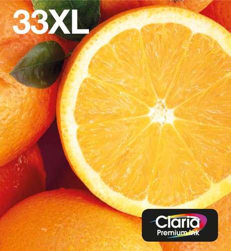 Epson Ink Cartridges, Claria" Premium Ink, 33, Oranges, Multipack, 1 x 8.9 ml Cyan, 1 x 8.9 ml Magenta, 1 x 12.2 ml Black, 1 x 8.1 ml Photo Black, 1 x 8.9 ml Yellow, High, XL