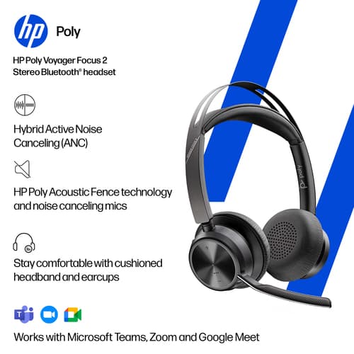 Poly Voyager Focus 2 - Customer Special 1 - headset - on-ear - Bluetooth - wireless - active noise cancelling - USB-C via Bluetooth adapter - black — view 5