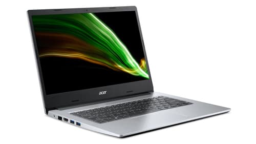 Acer Aspire 1 A114-33 - Intel Pentium Silver - N6000 / up to 3.3 GHz - Win 11 Home in S mode - UHD Graphics - 4 GB RAM - 128 GB eMMC - 14" TN 1920 x 1080 (Full HD) - Gigabit Ethernet - Wi-Fi 5 - pure silver - kbd: UK — view 3