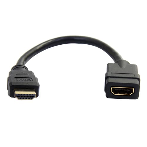 StarTech.com 6 in HDMI Extension Cable, Short HDMI Cable Male to Female, 4K HDMI Cable Extender, 4K 30Hz UHD HDMI Port Saver M/F, High Speed HDMI 1.4, 10.2Gbps Bandwidth, 30AWG, Black - HDMI Dongle Extender - HDMI cable - HDMI male to HDMI female - 15 cm - black - for P/N: CDP2HDMM2MB, DP2HDMM2MB, HDDVIMM3, HDMM1MP, HDMM2MP, HDMM3MP, HDPMM50, MDP2HDMM2MB