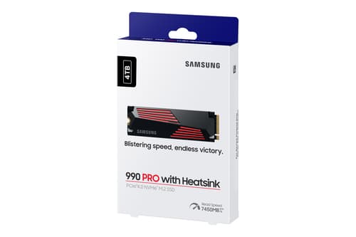Samsung 990 PRO MZ-V9P4T0GW - SSD - encrypted - 4 TB - internal - M.2 2280 - PCIe 4.0 x4 (NVMe) - 256-bit AES - TCG Opal Encryption 2.0 - integrated heatsink — view 15