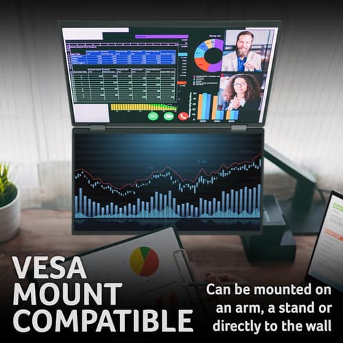 Acer PD193QE Foldable Portable Monitor - Dual 18.5 Screens, Full HD (1920x1080), IPS, 100Hz, 4ms, Integrated Kickstand" — view 6