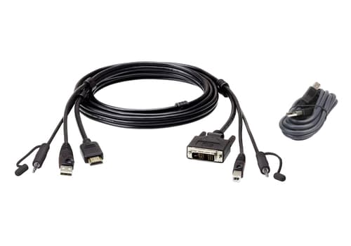 ATEN 2L-7D02DHX2 - Video / USB / audio cable - TAA Compliant - HDMI, USB, mini jack to DVI-D, USB Type B, mini jack - 1.8 m — view 1