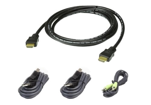 ATEN 2L-7D02UHX4 - Keyboard / video / mouse (KVM) cable kit - TAA Compliant - for ATEN CS1182H4 — view 1