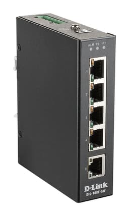 D-Link DIS 100E-5W - Switch - unmanaged - 5 x 10/100 - DIN rail mountable, wall-mountable - DC power