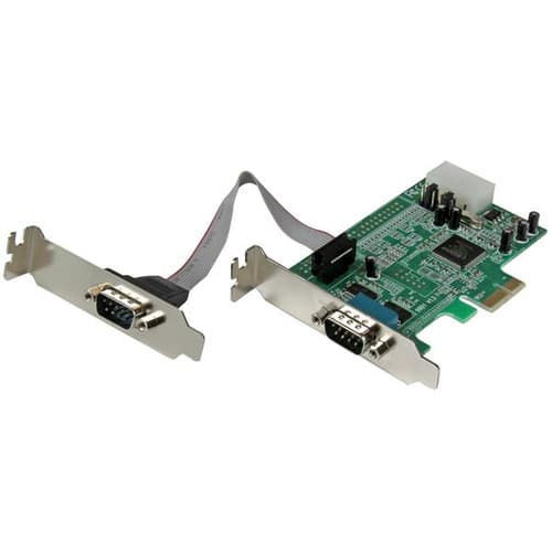 StarTech.com 2 Port Low Profile Native RS232 PCI Express Serial Card with 16550 UART - PCIe RS232 - PCI-E Serial Card (PEX2S553LP) - Serial adapter - PCIe low profile - RS-232 x 2