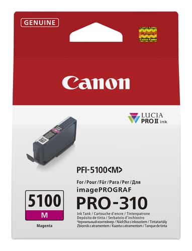 Canon PFI-5100 M - 14.4 ml - magenta - original - hanging box - ink tank - for imagePROGRAF PRO-310