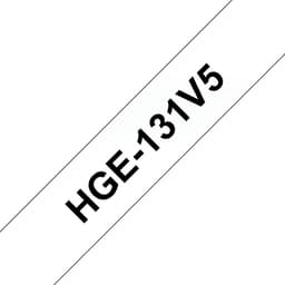 Brother HGE-131V5 - Black on clear - Roll (1.2 cm x 8 m) 5 cassette(s) laminated tape - for P-Touch PT-9500pc, PT-9700PC, PT-9800PCN, P-Touch R RL-700S