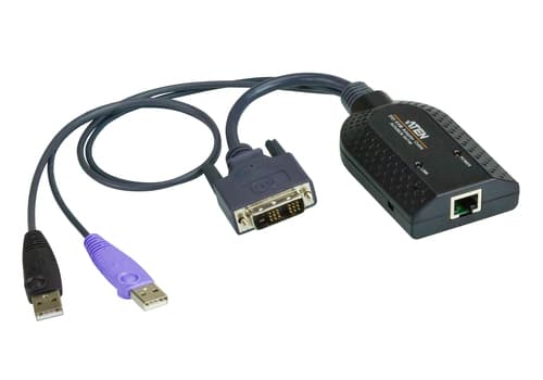 ATEN KA7166 - Keyboard / video / mouse (KVM) cable - RJ-45 (F) to USB, DVI-D (M) - 9.1 cm - for ATEN CN9850, KVM over IP KN1132VB