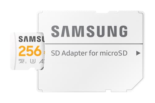 Samsung PRO Plus MB-MD256SA - Sonic the Hedgehog flash memory card (microSDXC to SD adapter included) - 256 GB - A2 / Video Class V30 / UHS-I U3 - microSDXC UHS-I - white — view 6