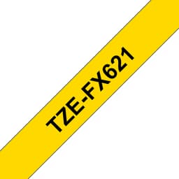 Brother TZe-FX621 - Black on yellow - Roll (0.9 cm x 8 m) 1 cassette(s) flexible tape - for Brother PT-D210, D600, H110, P-Touch PT-1005, D450, E310, H110, P-Touch Cube Pro PT-P910