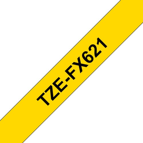 Brother TZe-FX621 - Black on yellow - Roll (0.9 cm x 8 m) 1 cassette(s) flexible tape - for Brother PT-D210, D600, H110, P-Touch PT-1005, D450, E310, H110, P-Touch Cube Pro PT-P910