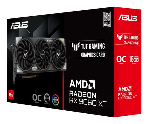 ASUS TUF Gaming Radeon RX 9060 XT 16GB - OC Edition - graphics card - Radeon RX 9060 XT - 16 GB GDDR6 - PCI Express 5.0 - HDMI, 2 x DisplayPort - box — view 10