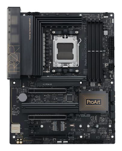 ASUS ProArt B650-CREATOR - Motherboard - ATX - Socket AM5 - AMD B650 Chipset - USB 3.2 Gen 1, USB 3.2 Gen 2, USB-C 3.2 Gen2, USB-C 3.2 Gen 2x2 - Gigabit LAN, 2.5 Gigabit LAN - onboard graphics (CPU required) - HD Audio (8-channel) — view 3
