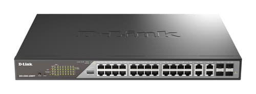 D-Link DSS 200G-28MP - Switch - Managed - 24 x 10/100/1000 (PoE) + 4 x combo 1000Base-T - rack-mountable - PoE (370 W)