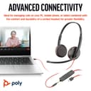 Poly Blackwire 3225 - Blackwire 3200 Series - headset - on-ear - wired - 3.5 mm jack, USB-C - black - Certified for Skype for Business, Cisco Jabber Certified, Avaya Certified, UC certified thumbnail 4