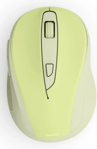Hama WM-400 Wireless Mouse, Ergonomic, Optical, 6-Button, No Noise, Green