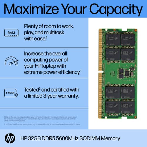 HP - DDR5 - module - 32 GB - SO-DIMM 262-pin — view 3