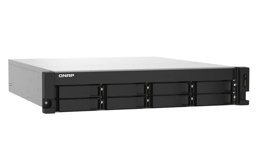 QNAP TS-832PXU - NAS server - 8 bays - rack-mountable - SATA 6Gb/s - RAID 0, 1, 5, 6, 10, 50, 60, JBOD - RAM 4 GB - Gigabit Ethernet / 2.5 Gigabit Ethernet / 10 Gigabit Ethernet - iSCSI support - 2U — view 4