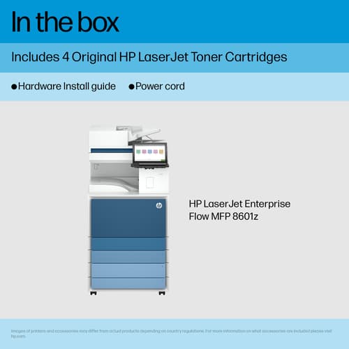 HP LaserJet Enterprise Flow mfp 8601z - Multifunction printer - B/W - laser - A3 (297 x 420 mm), A4 (210 x 297 mm), Legal (216 x 356 mm) (original) - A3/Ledger (media) - up to 70 ppm (copying) - up to 70 ppm (printing) - 2180 sheets - 33.6 Kbps - Gigabit LAN, USB 3.0, USB 2.0 host, USB 3.0 host — view 6