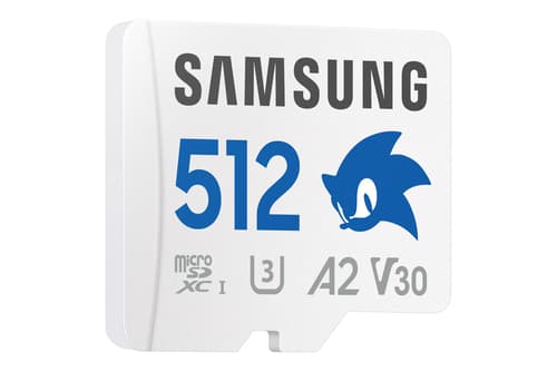 Samsung PRO Plus MB-MD512SA - Sonic the Hedgehog flash memory card (microSDXC to SD adapter included) - 512 GB - A2 / Video Class V30 / UHS-I U3 - microSDXC UHS-I - white — view 4