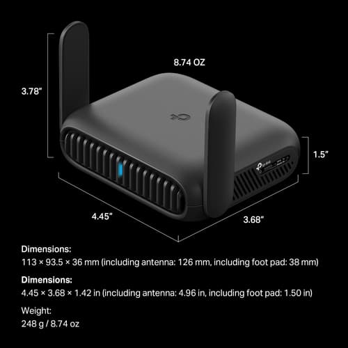 TP-Link TL-WR3602BE V1 - wireless router - Wi-Fi 7 - desktop — view 12