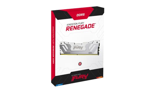 Kingston FURY Renegade - DDR5 - module - 24 GB - DIMM 288-pin - 8800 MT/s / PC5-70400 - CL42 - 1.4 V - clocked unbuffered - on-die ECC - white & silver — view 4