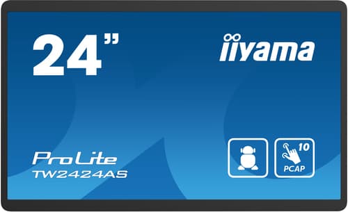 iiyama ProLite TW2424AS-B1 - LED monitor - 24" (23.6" viewable) - stationary - touchscreen - 1920 x 1080 Full HD (1080p) @ 60 Hz - IPS - 1000:1 - 14 ms - HDMI - speakers - black, matte
