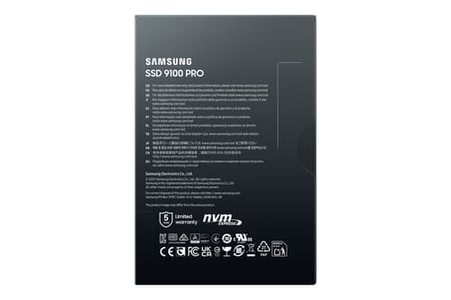 Samsung 9100 PRO MZ-VAP2T0 - SSD - encrypted - 2 TB - internal - M.2 2280 - PCI Express 5.0 x4 (NVMe) - 256-bit AES - TCG Opal Encryption 2.0 - black — view 8
