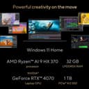 ASUS ProArt P16 OLED H7606WI-ME025W - AMD Ryzen AI 9 - HX 370 / up to 5.1 GHz - Win 11 Home - GeForce RTX 4070 - 32 GB RAM - 1 TB SSD NVMe - 16" OLED touchscreen 3840 x 2400 (4K) - Wi-Fi 7, Bluetooth - nano black thumbnail 9