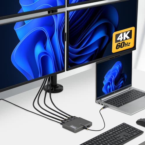 StarTech.com - Docking station - for laptop - USB-C - 4 x HDMI - TAA Compliant — view 5