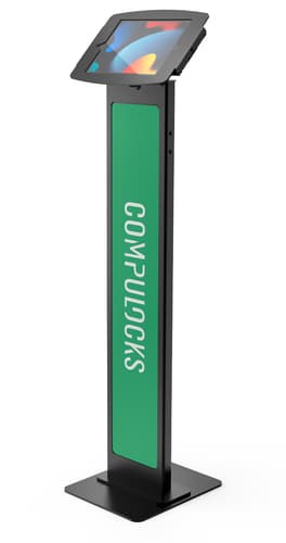 Compulocks iPad 10.2" Space Enclosure Brandable Floor Stand - Kiosk - Anti-Theft - for tablet - lockable - high-grade aluminium - black - screen size: 10.2" - floor-standing - for Apple 10.2-inch iPad (7th generation, 8th generation, 9th generation)