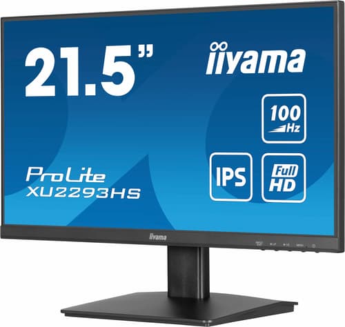 iiyama ProLite XU2293HS-B6 - LED monitor - 22" (21.5" viewable) - 1920 x 1080 Full HD (1080p) @ 100 Hz - IPS - 300 cd/m� - 1000:1 - 1 ms - HDMI, DisplayPort - speakers - black, matte